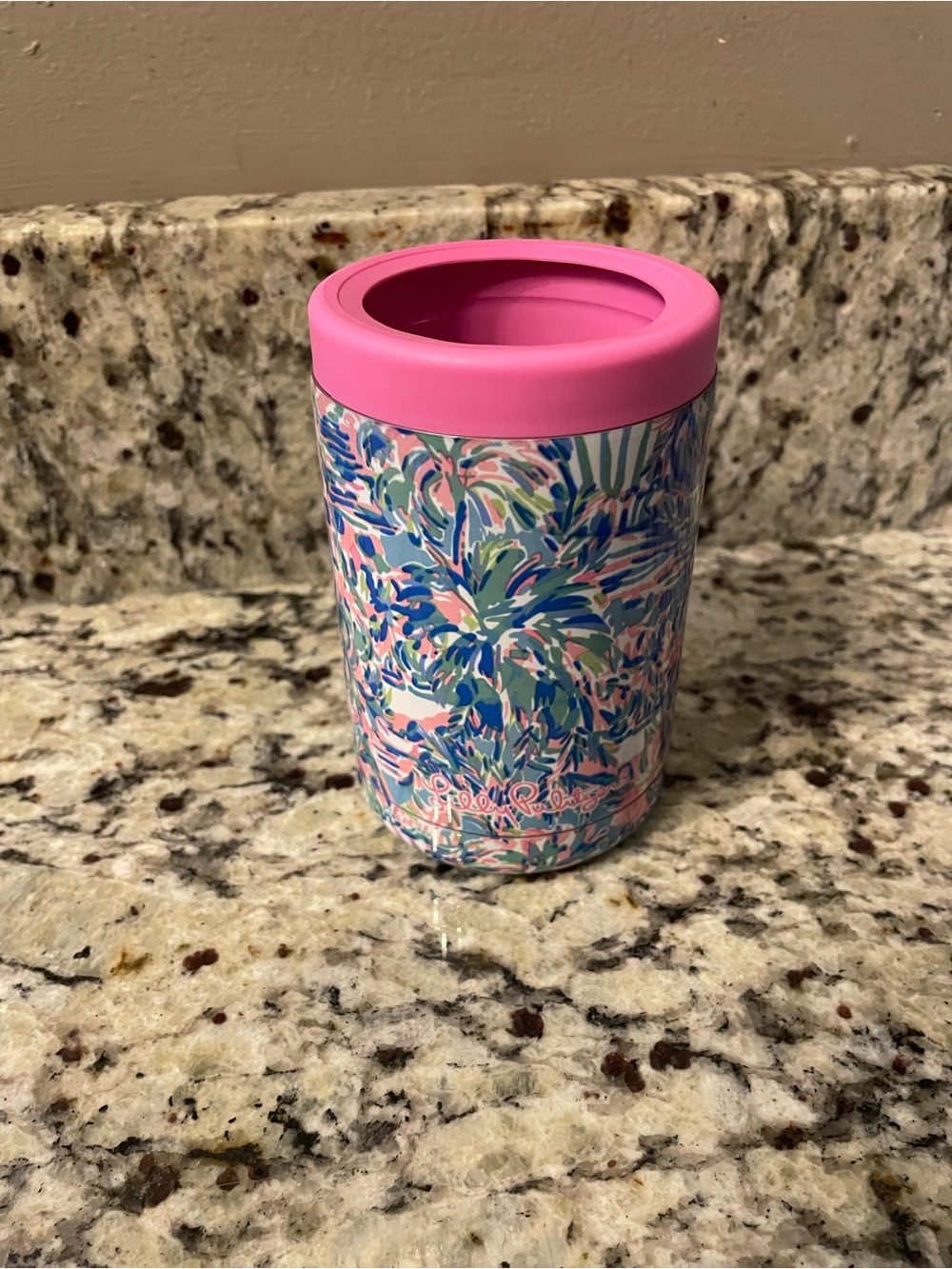 Lilly Pulitzer Tumbler Insulated Can Holder Blue Ibiza Cabana Cocktail